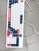 优派ViewSonic有线键盘+优加无线鼠标套装，红蓝白拼色